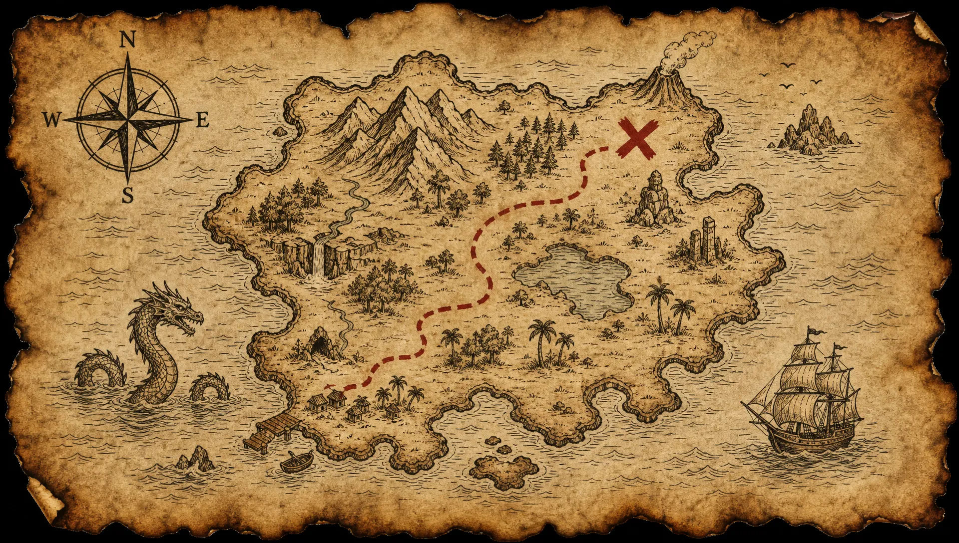 Island treasure map
