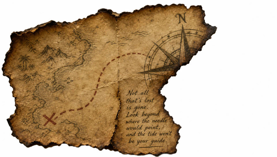 Torn map fragment