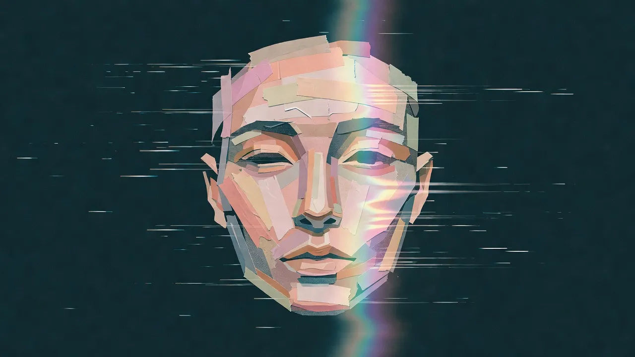 VHS-static portrait