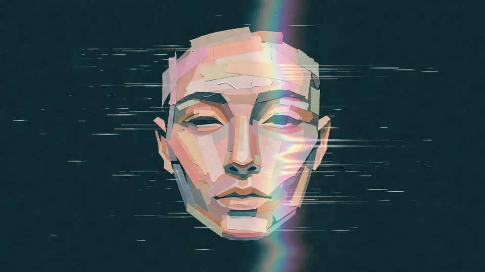 VHS-static portrait