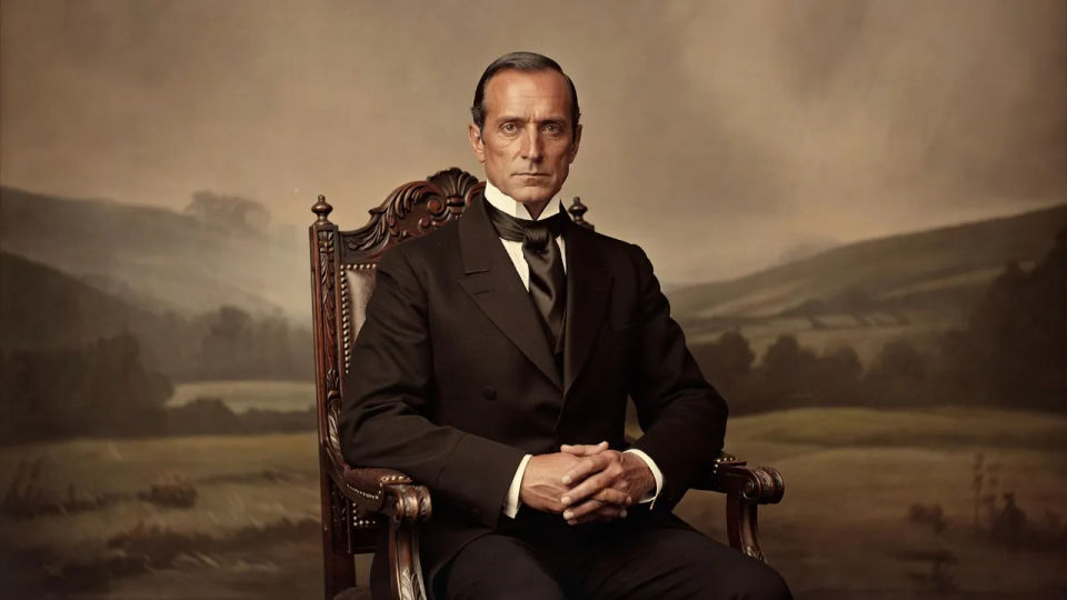 Seated studio portrait