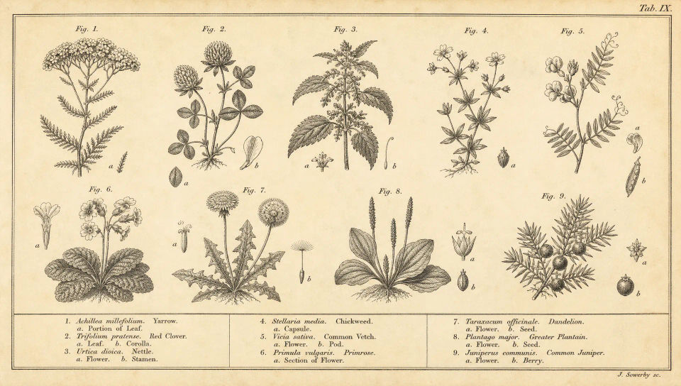 Botanical study sheet