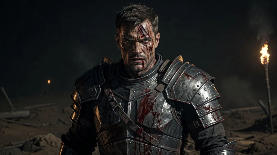 Fresh-from-combat portrait