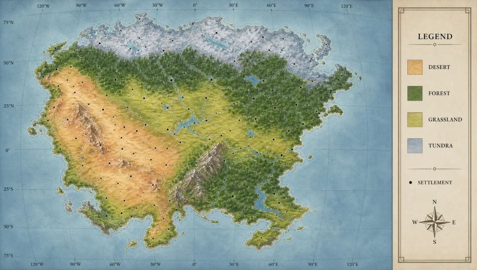 Biome continent map