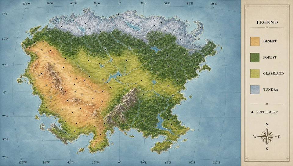 Biome continent map