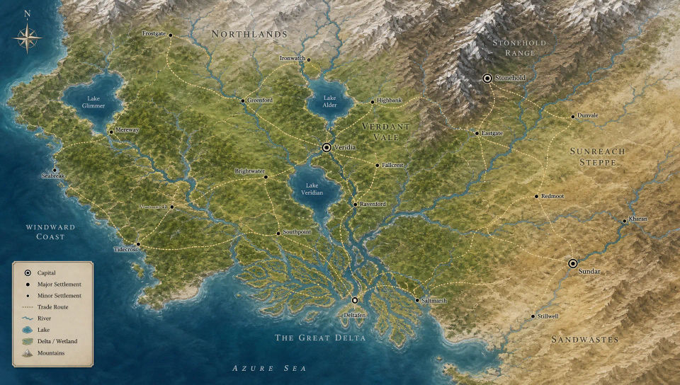 River and settlement map