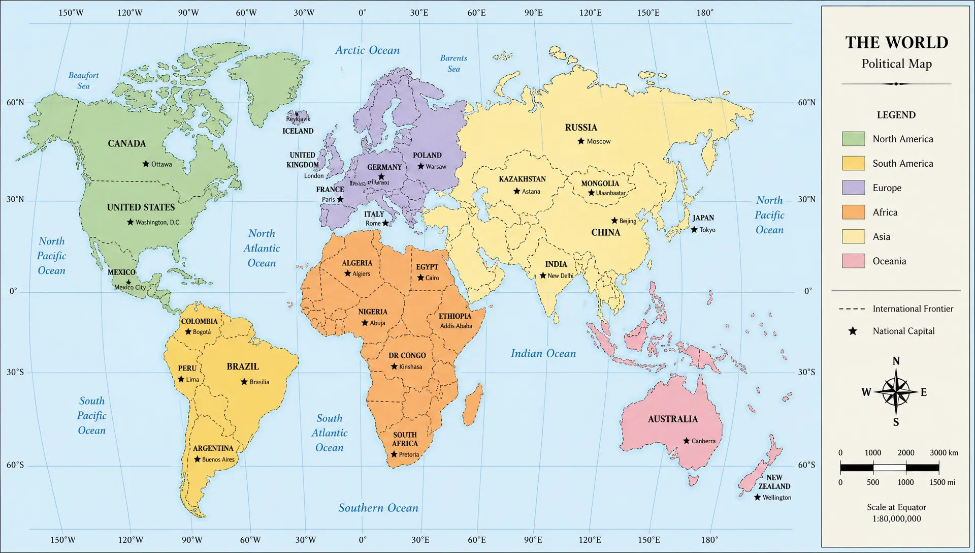 Political border map