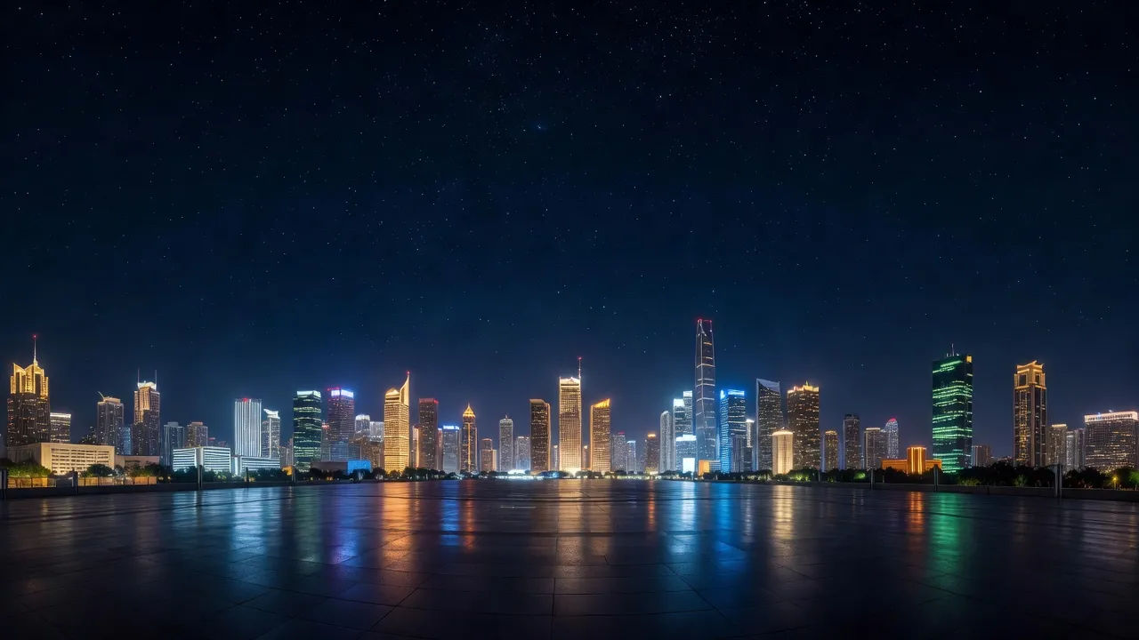 Night skyline dome