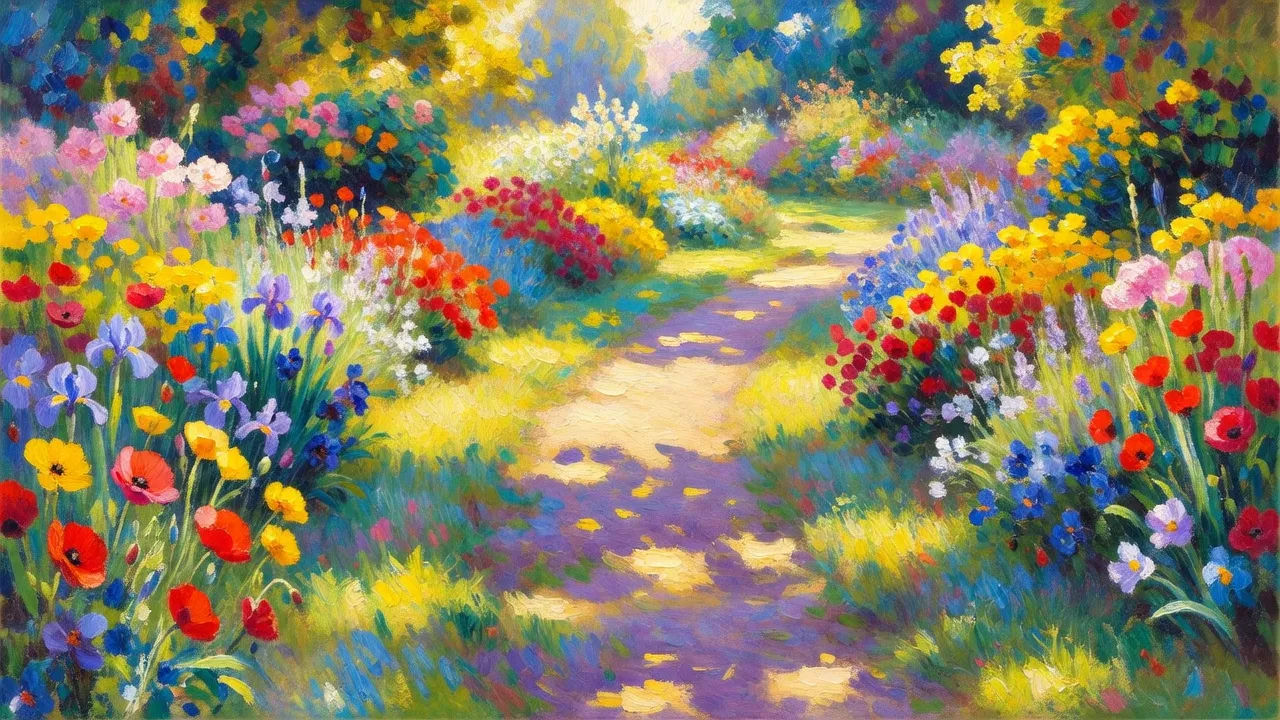 Sunlit garden path