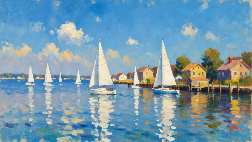 Breezy summer harbor