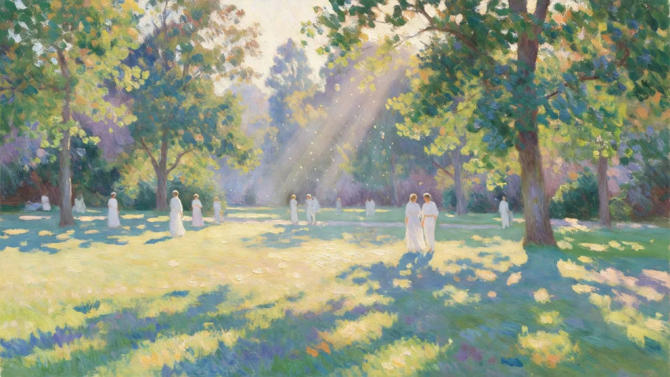 Lawn party at midday