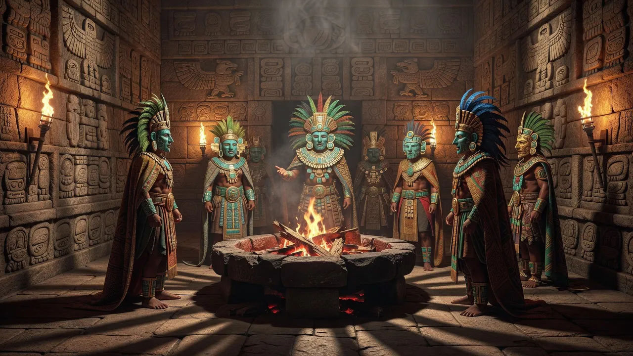 Torchlit ritual chamber