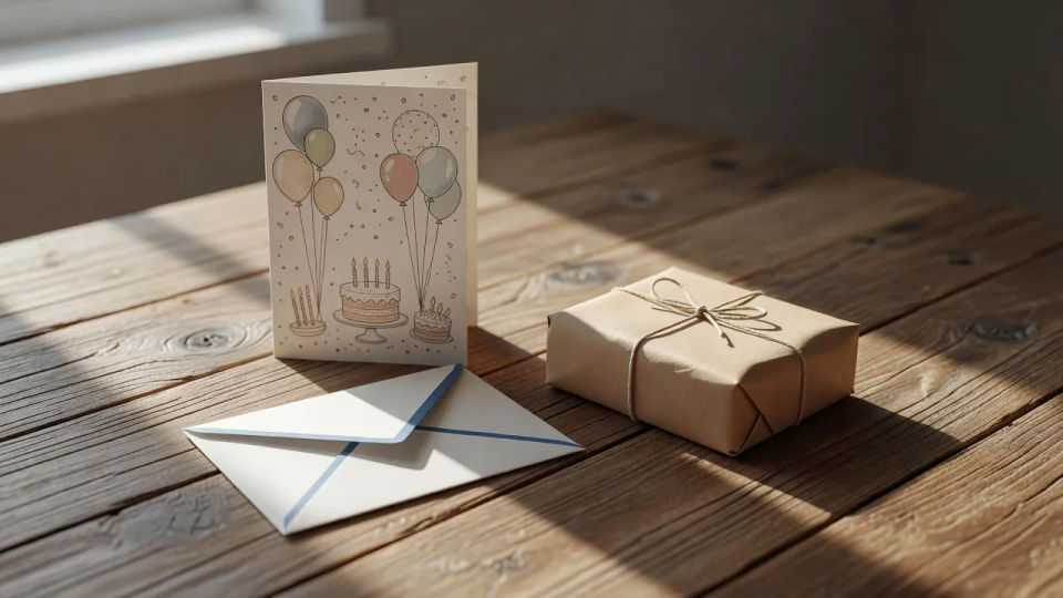 Card and envelope with gift