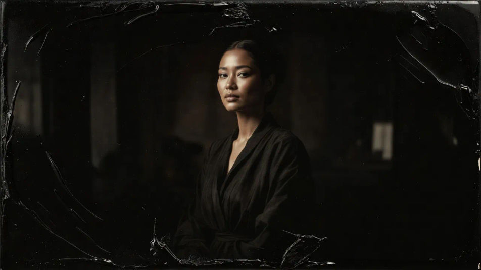 Studio portrait, deep blacks