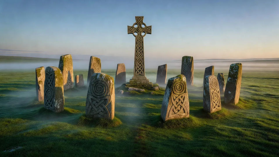 Standing stones at dawn