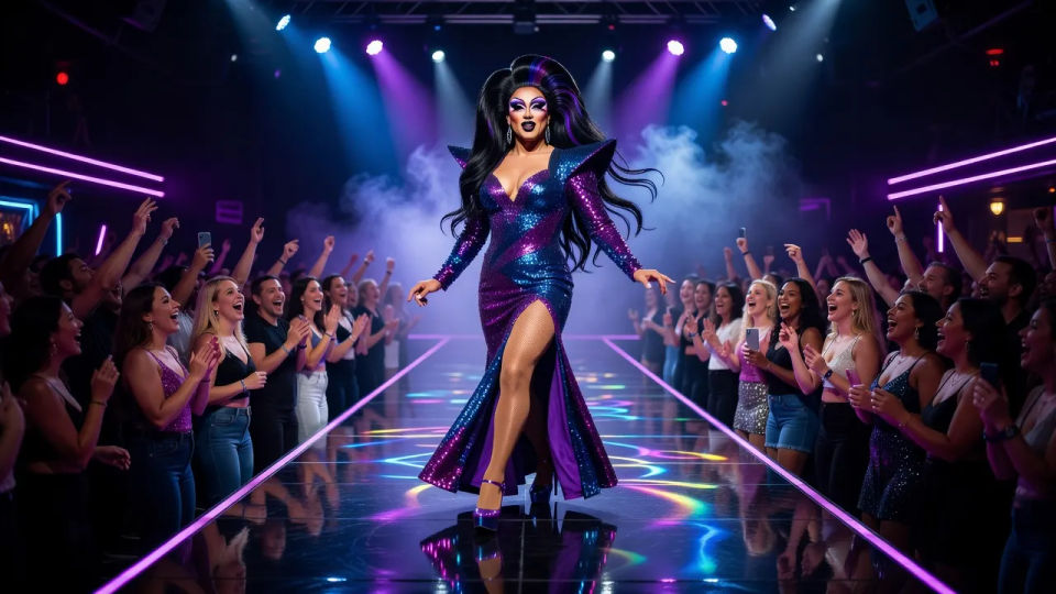 Neon nightclub runway