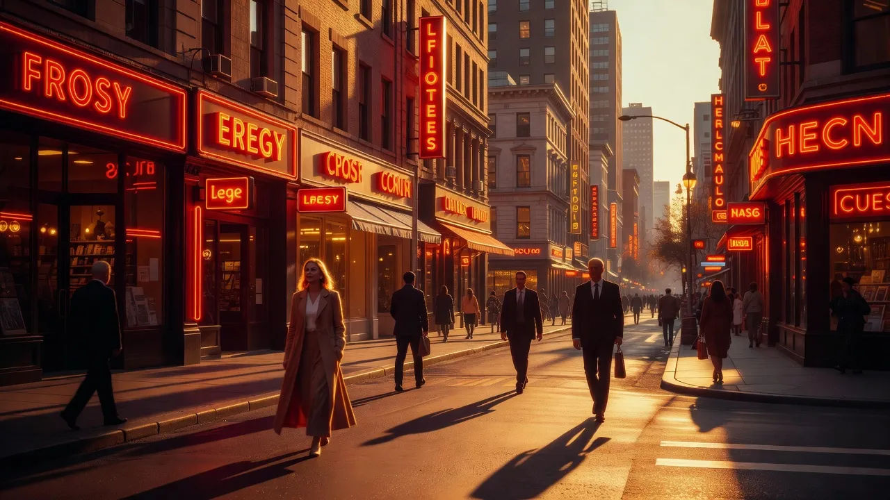 City street at golden hour