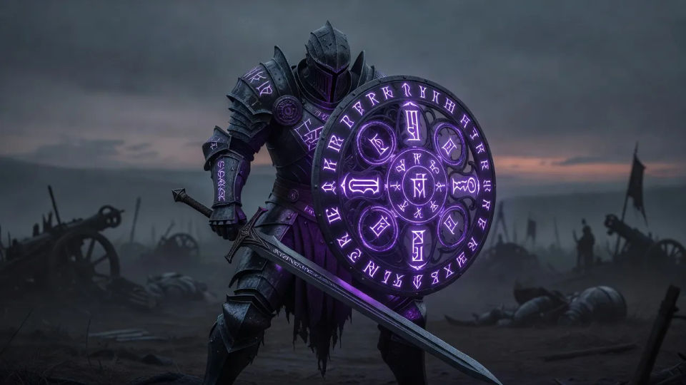 Glyph-shielded stand