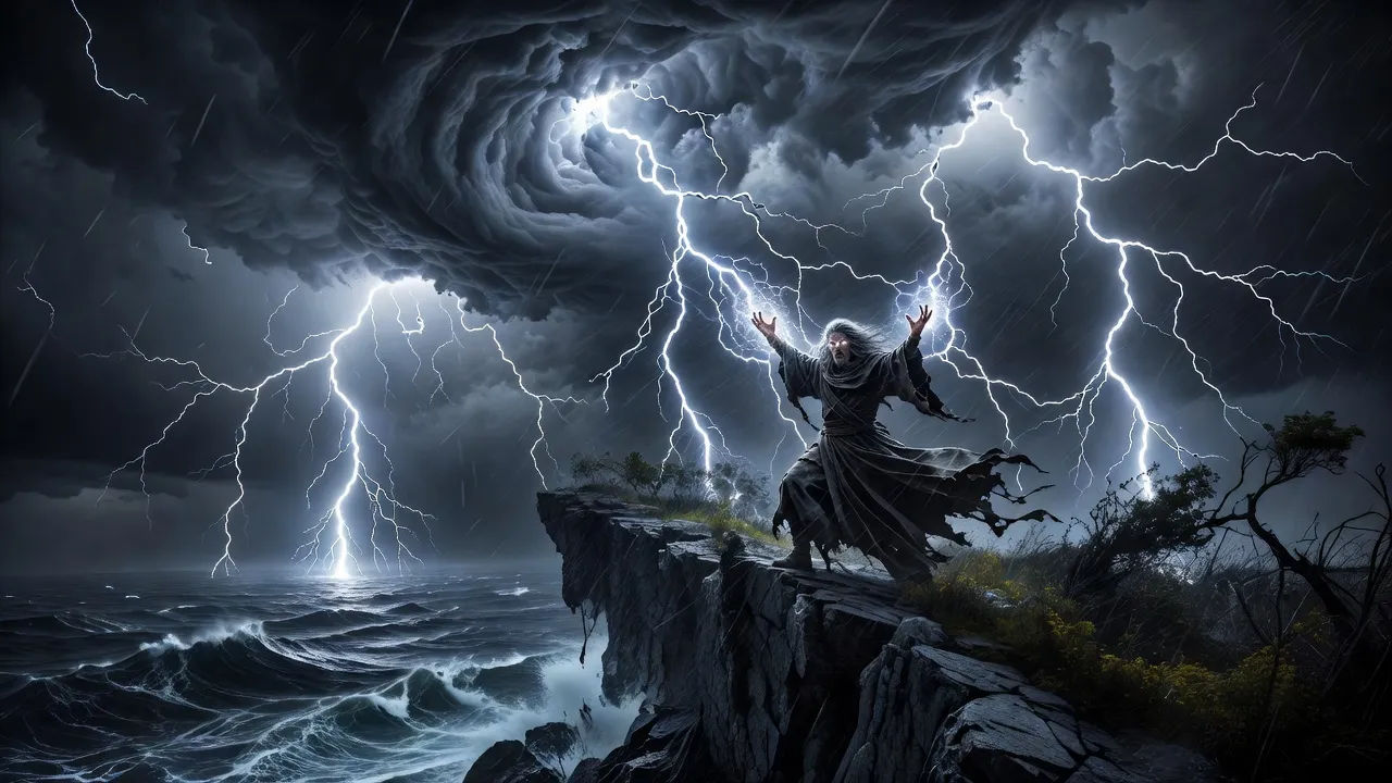 Storm on the cliff