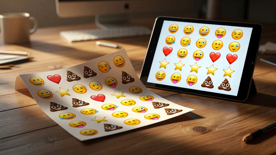 Sticker sheet on a desk