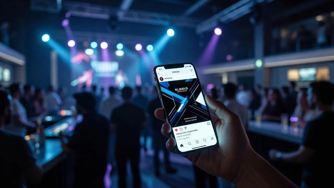 Flyer on a phone screen