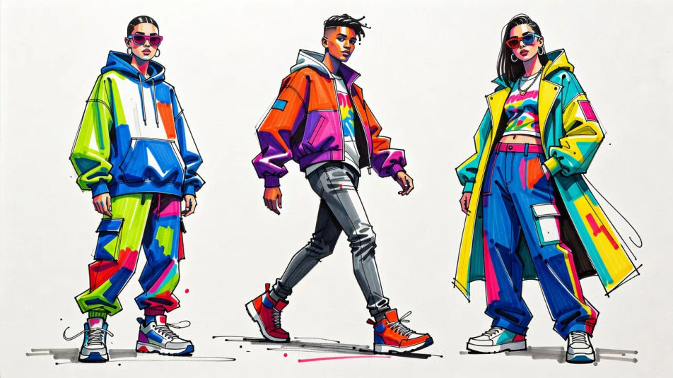 马克笔插画跨页