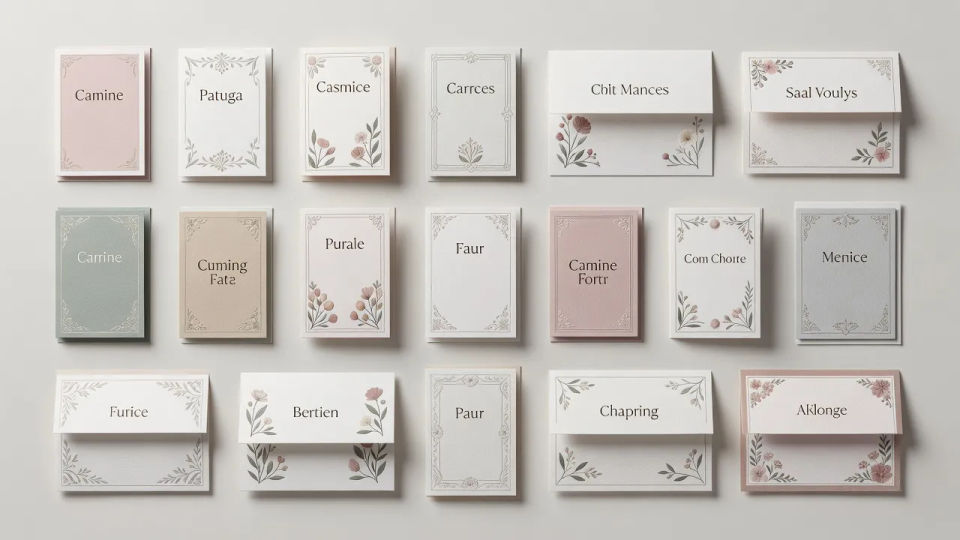 Card range flat-lay