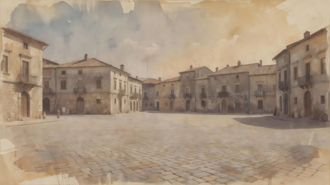 Old town square, matte tones