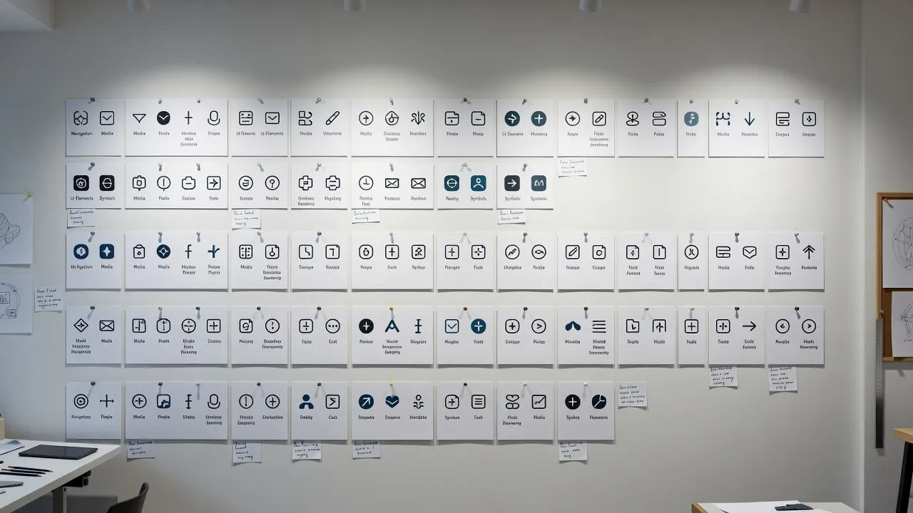 Icon system on a spec wall