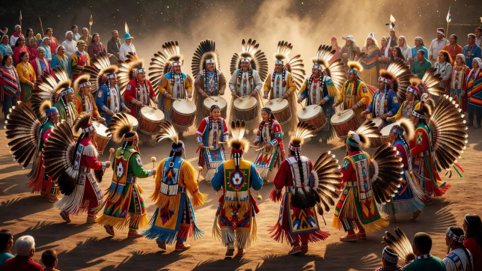 Ceremonial powwow
