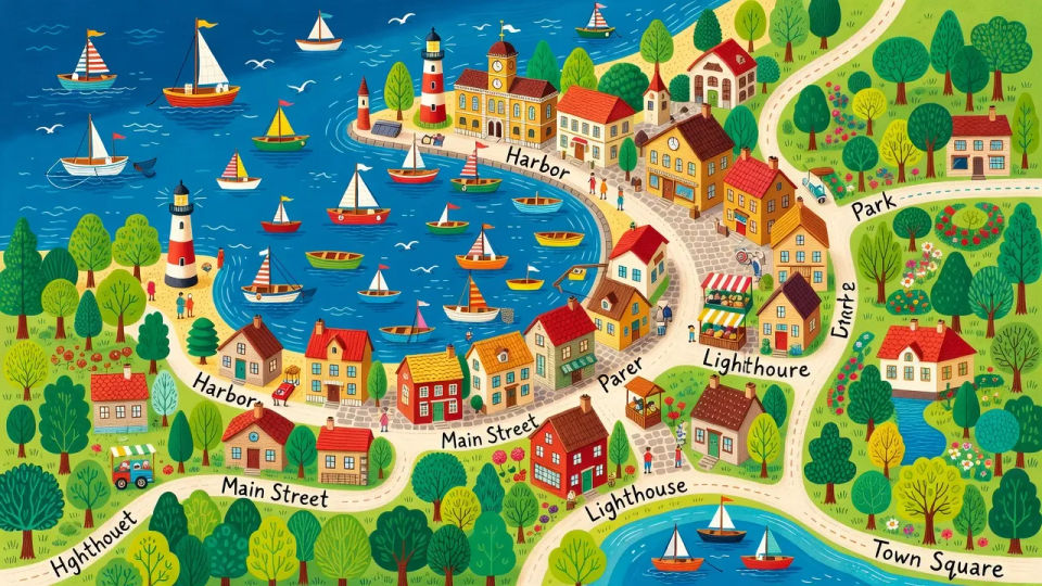 Pictorial city bird's-eye