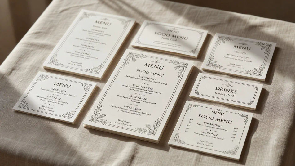 Menu suite flat-lay