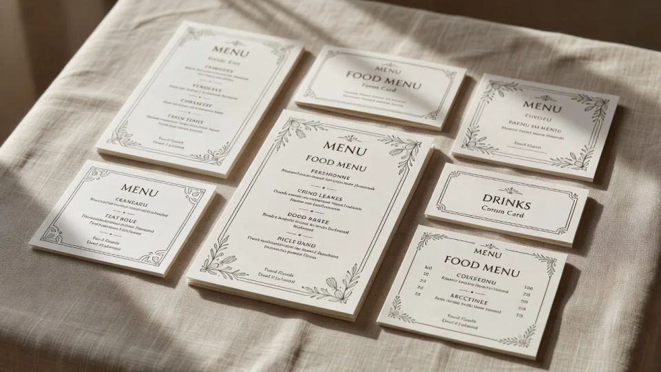Menu suite flat-lay