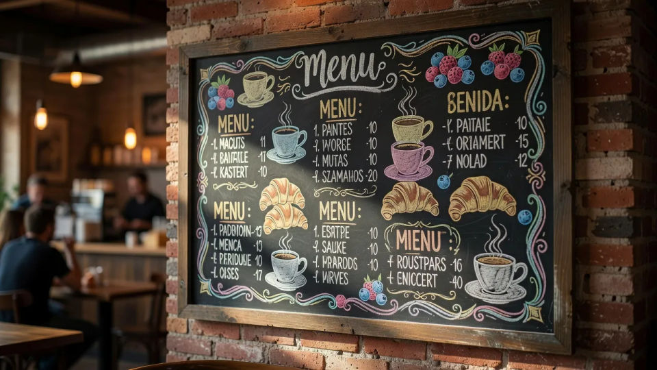 Chalkboard on a cafe wall