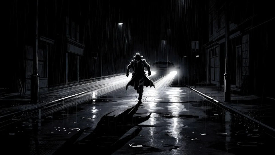 The chase in the rain