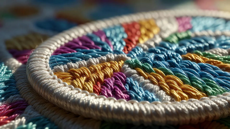 Macro of the stitch texture