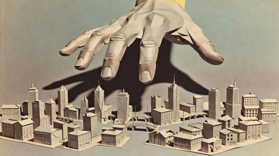 Surreal scale scene