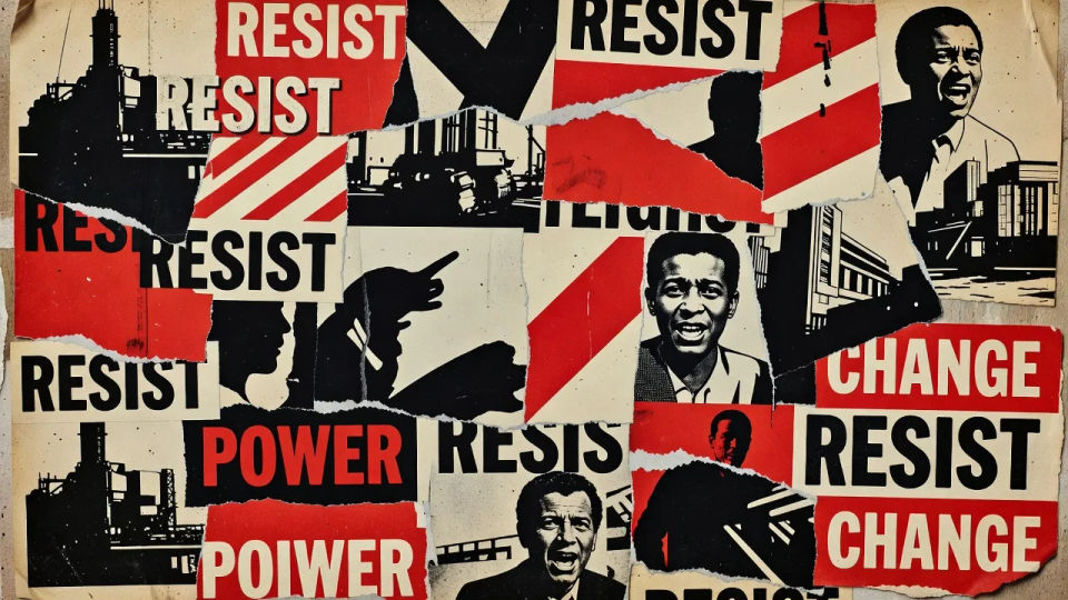 Torn-paper poster