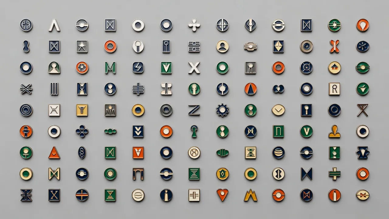 Pin collection flat-lay