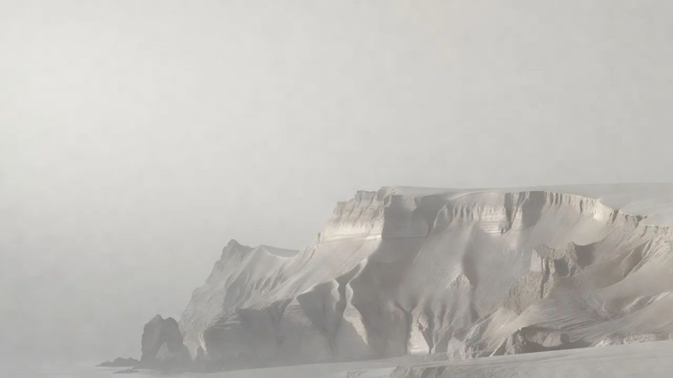 Coastal cliffs, silvery midtones