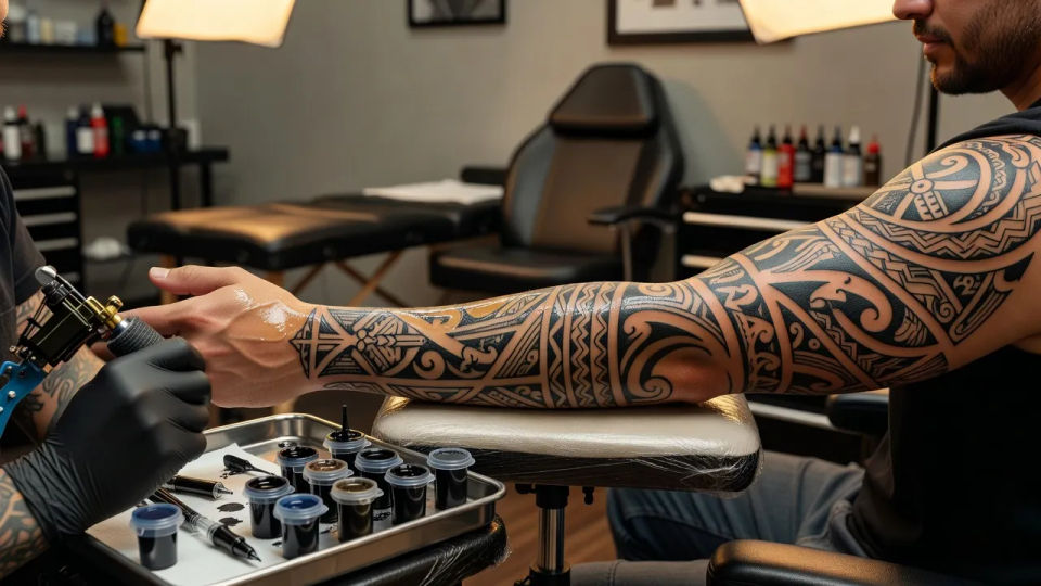 Tattoo studio session