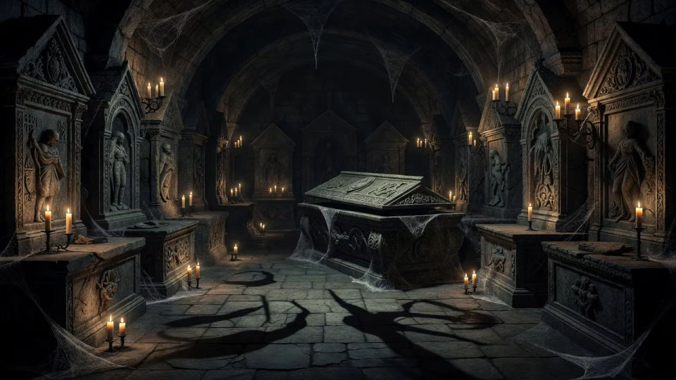 The candlelit crypt
