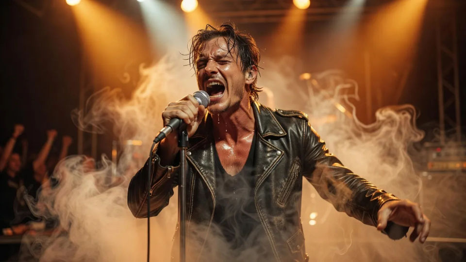 Frontman at the mic