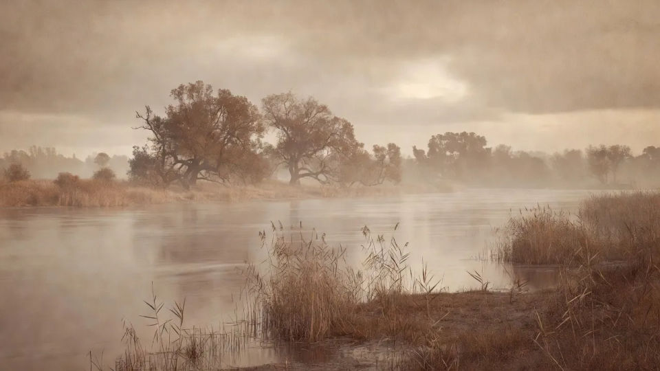 Riverbank in low contrast