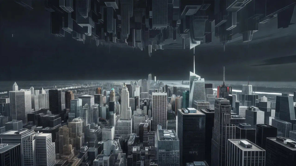City in silver