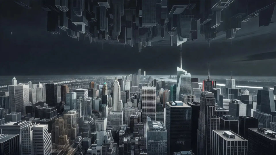 City in silver