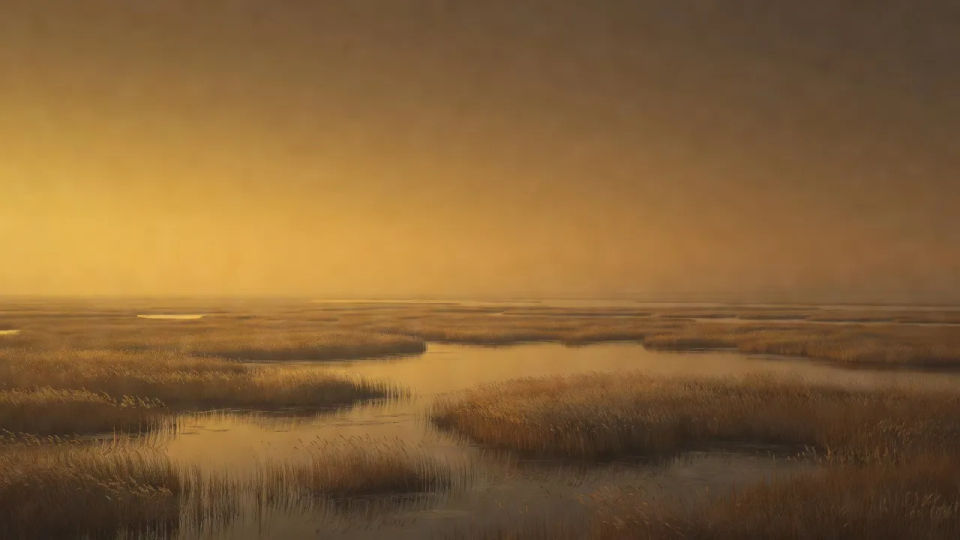 Golden marsh horizon