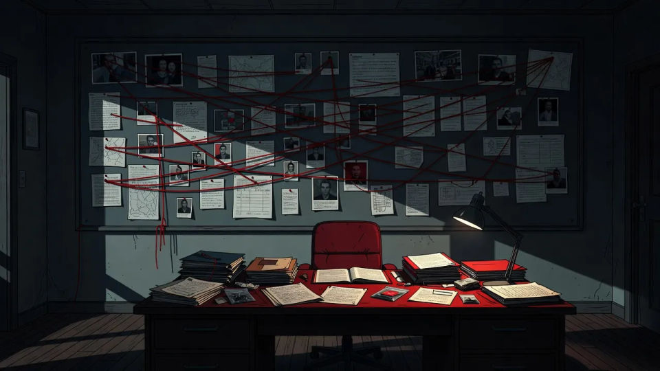 The detective office wall