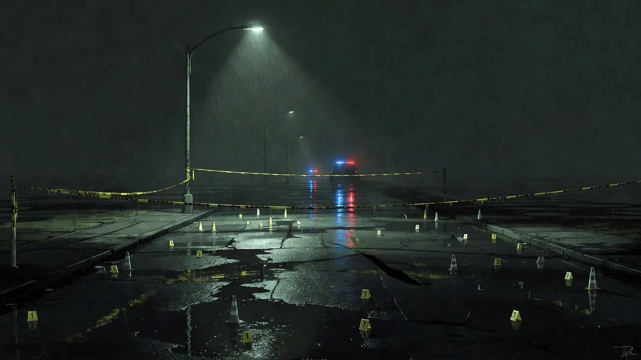 The cordoned street