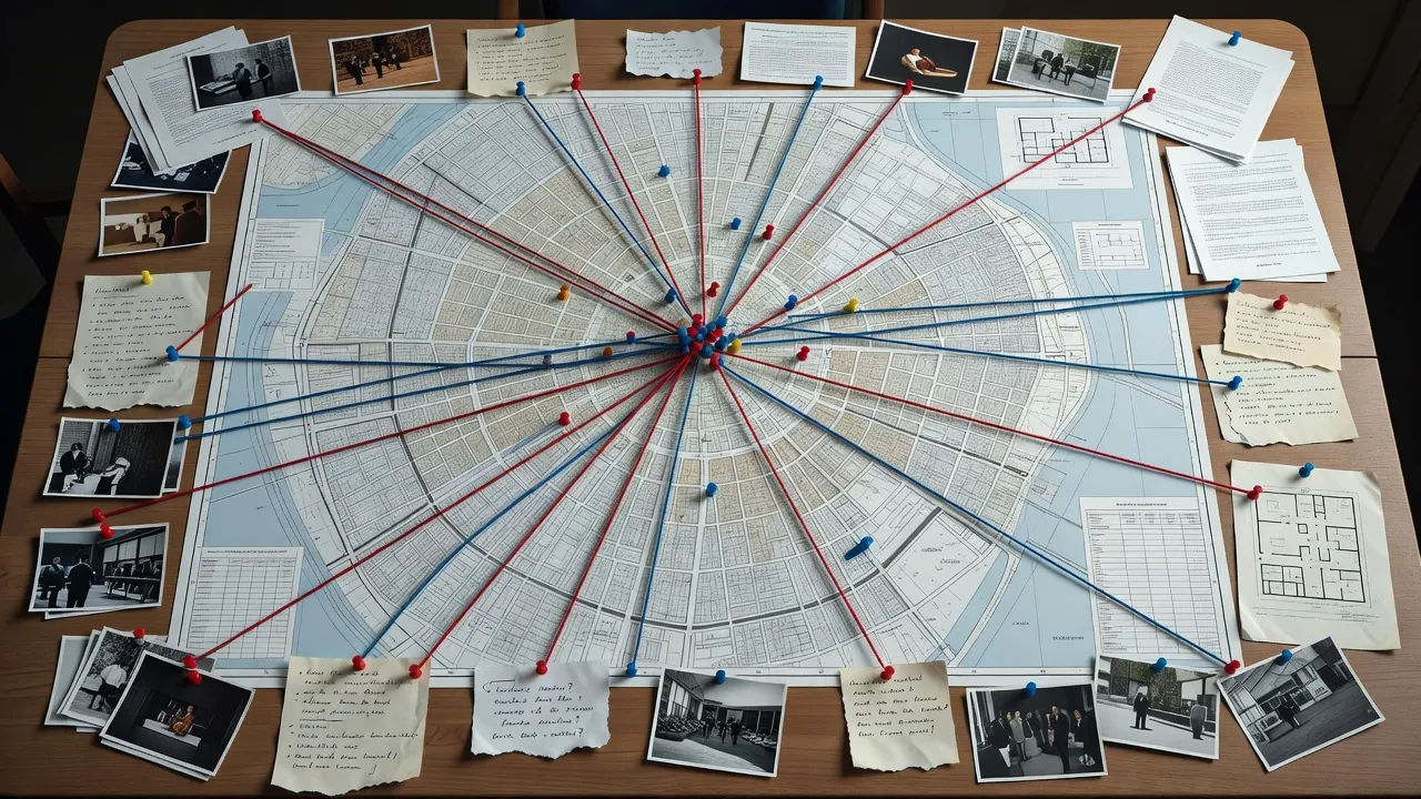 The map and the pins